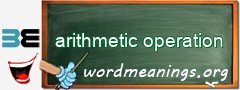 WordMeaning blackboard for arithmetic operation